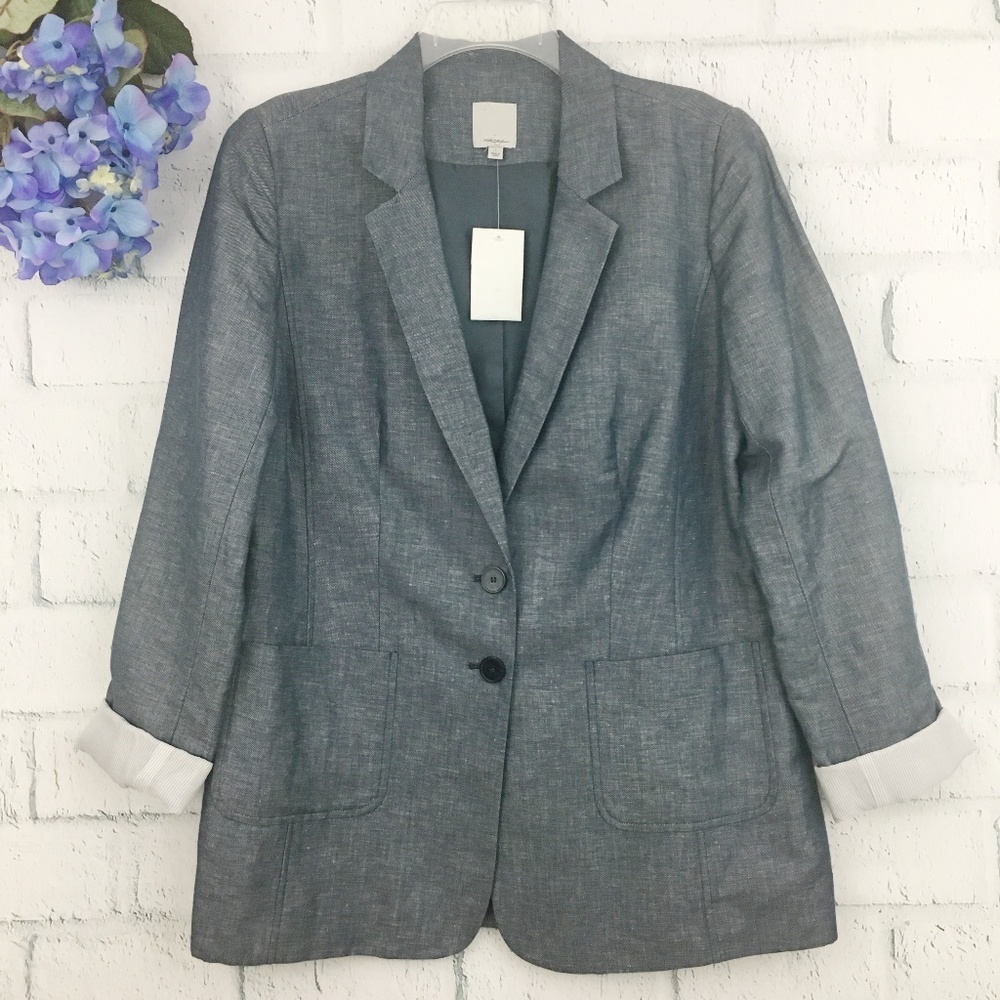 Halogen 2 Button Blazer Linen Blend